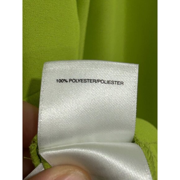 Nine West Womens Lime Green Long Sleeve Blouse V Neck Chest Pockets Size M - Picture 8 of 10